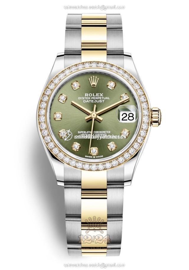 Rolex Datejust Watch 278383rbr-0029 31 mm Stainless steel Yellow gold Case Green Dial