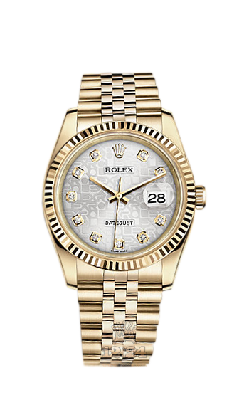 Rolex Datejust Watch 116238-0069 36 mm Yellow gold Case Silver Dial