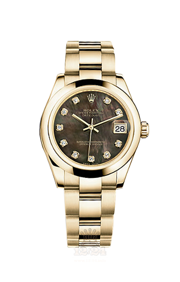 Rolex Datejust Watch 178248-0076 31 mm Yellow gold Case Black Dial