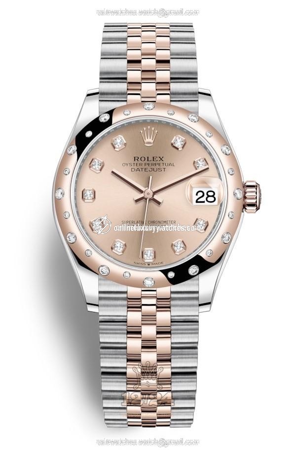 Rolex Datejust Watch 278341rbr-0024 31 mm Stainless steel Pink gold Case Pink Dial