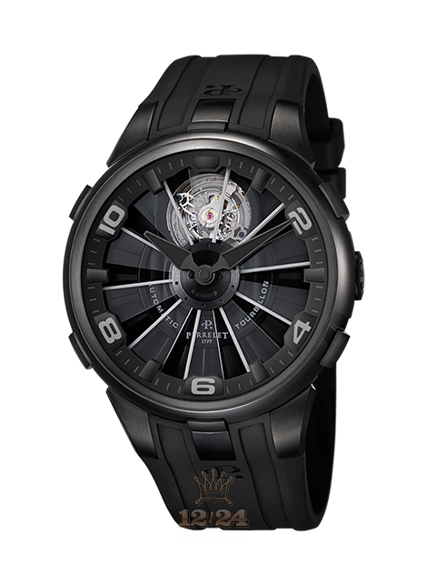 Perrelet Turbine Watch A1080/1 46 mm Stainless steel PVD coating Case Black Dial