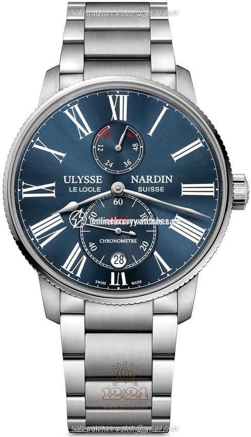 Ulysse Nardin Marine Watch 1183-310-7M/43 42 mm Stainless steel Case Dark blue Dial