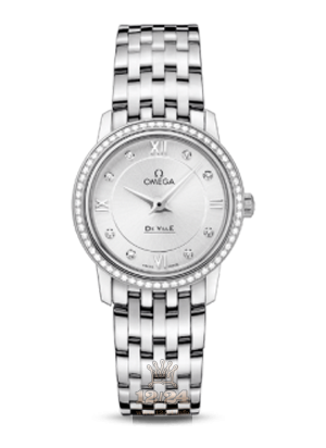 Omega Prestige Watch 424.15.24.60.52.001 24 mm Stainless steel Case Silver Dial
