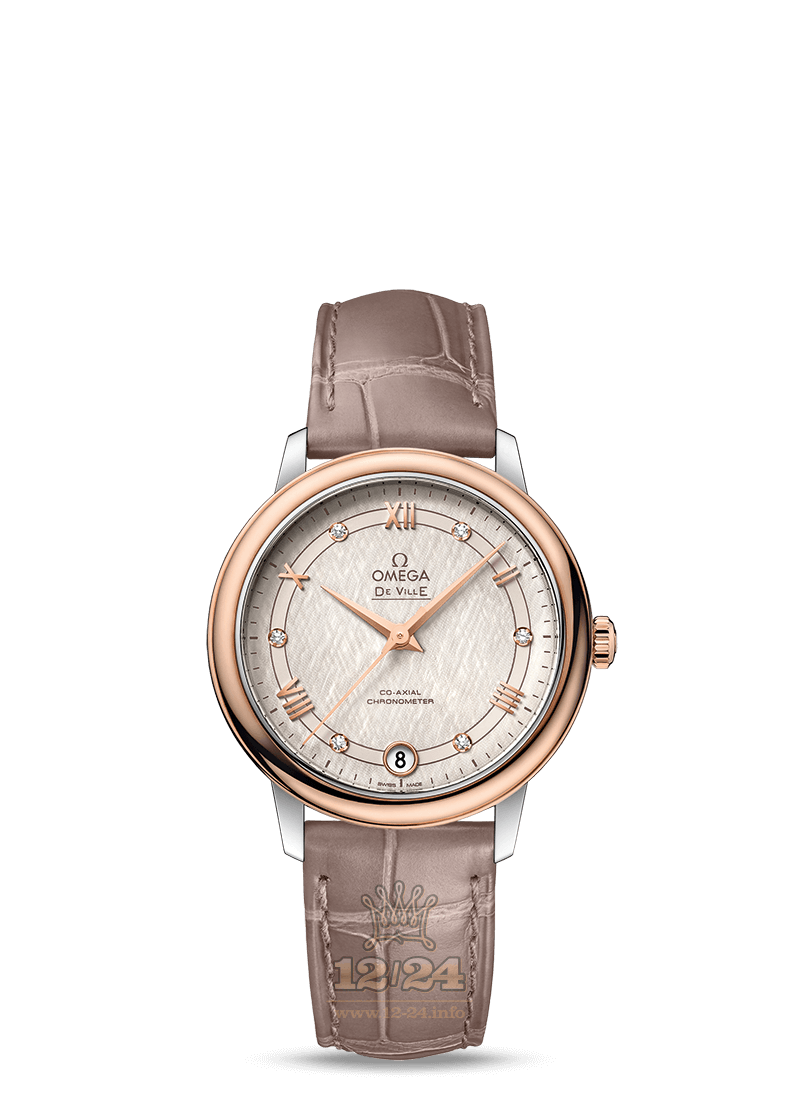 Omega Prestige Watch 424.23.33.20.52.003 32 mm Steel / Pink gold Case Silver Dial
