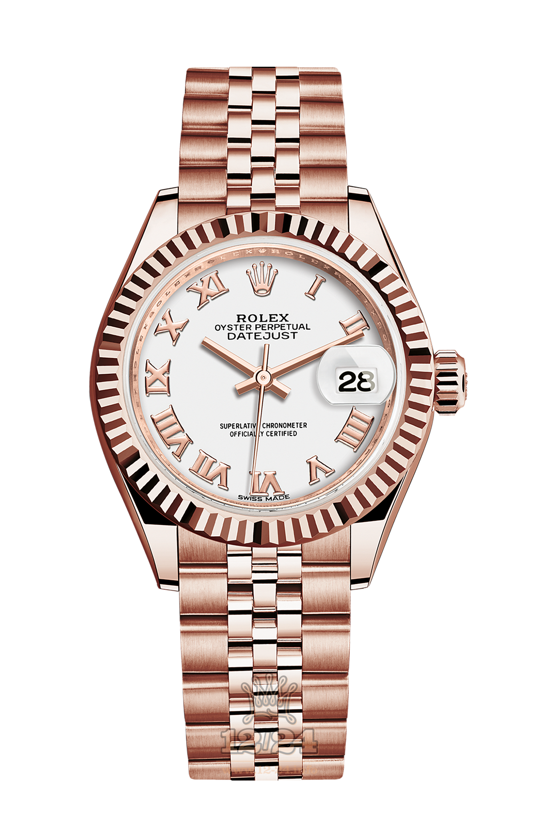 Rolex Datejust Watch 279175-0022 28 mm Pink gold Case White Dial