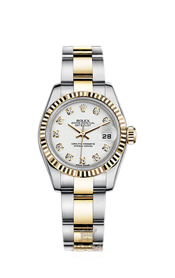 Rolex Lady-Datejust Watch 179173-0129 26 mm Steel / Yellow gold Case White Dial