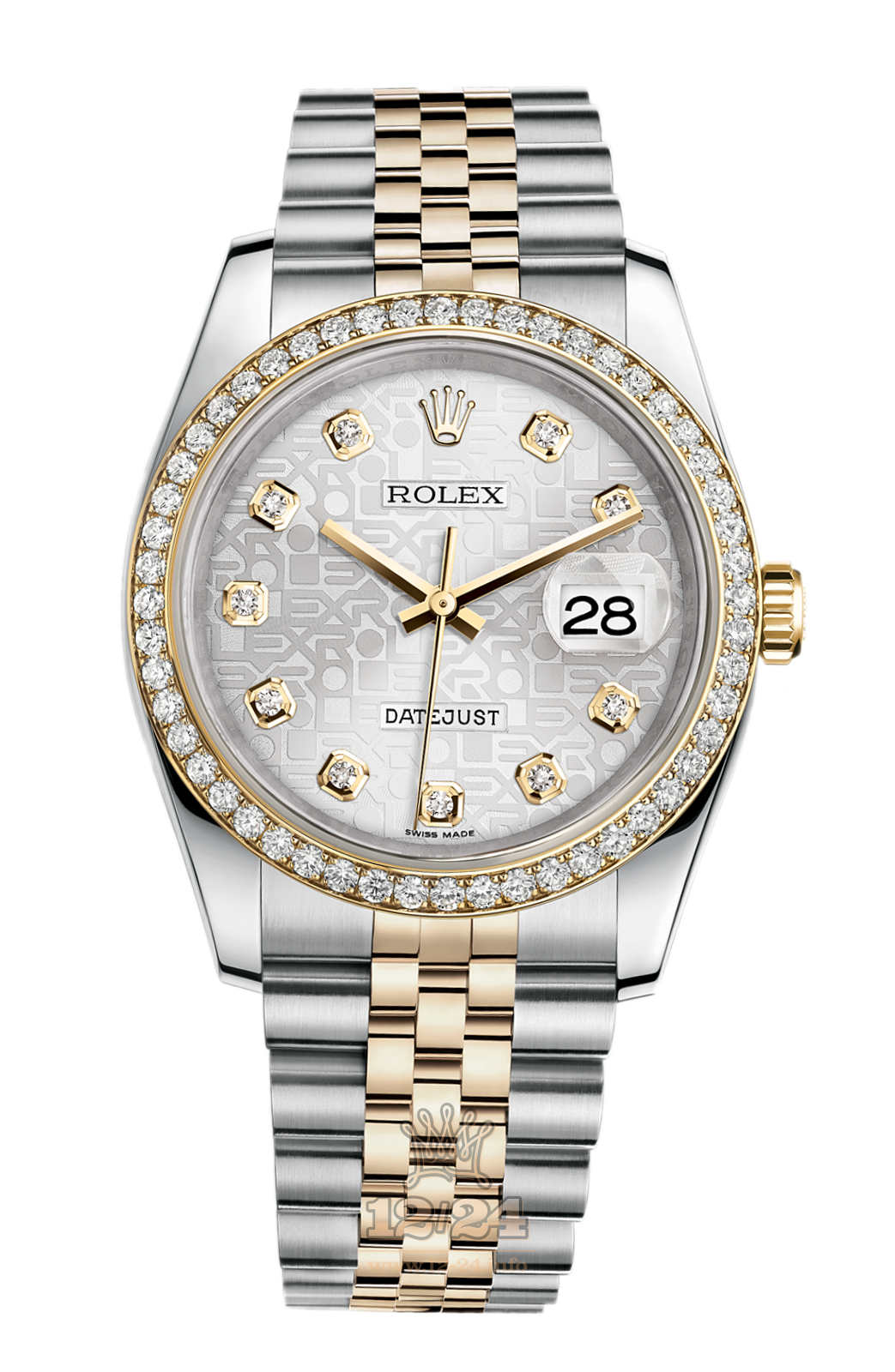 Rolex Datejust Watch 116243-0002 36 mm Steel / Yellow gold Case Silver Dial