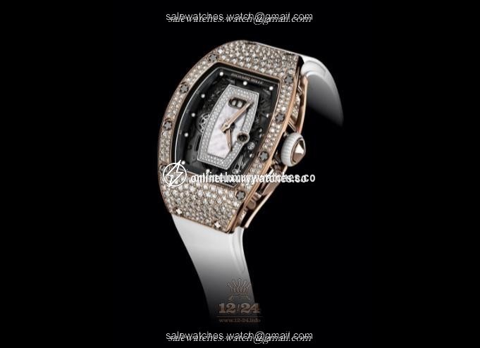 Richard Mille Women's Collection Watch RM 037 Gold 53 mm Pink gold Case White Dial