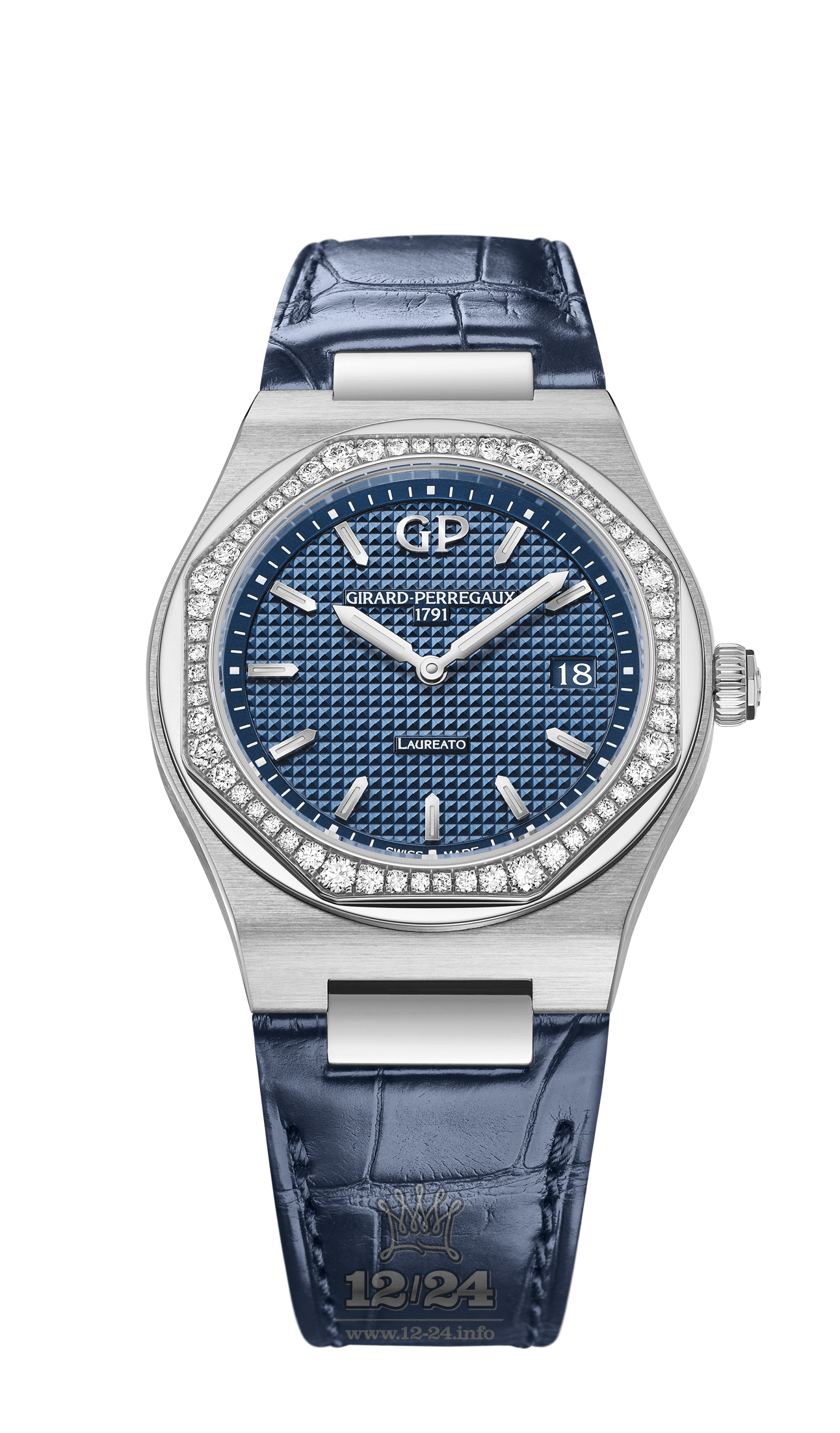 Girard Perregaux Laureato Watch 80189D11A431-CB6A Stainless steel Case Dark blue Dial