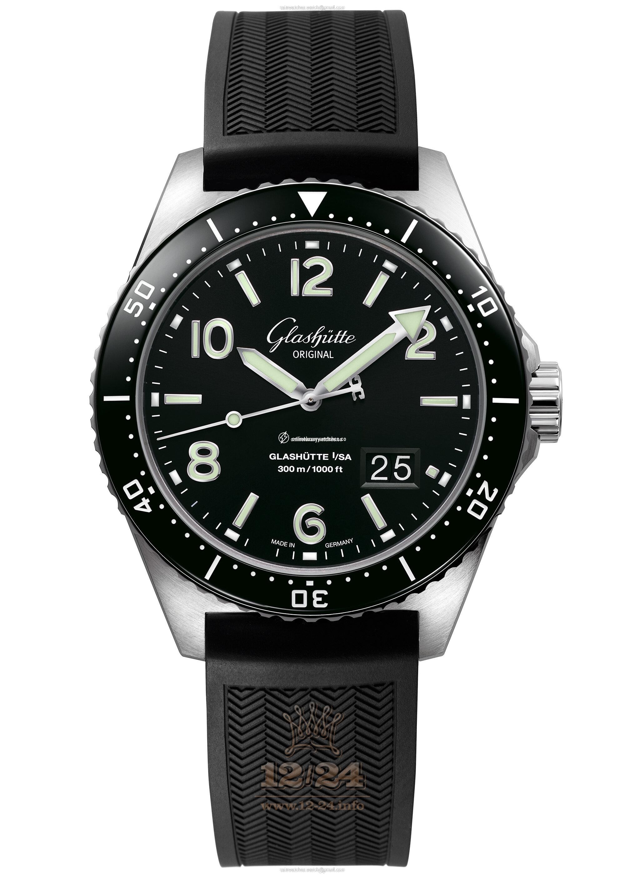Glashutte Spezialist Watch 1-36-13-01-80-06 43 mm Stainless steel Case Black Dial