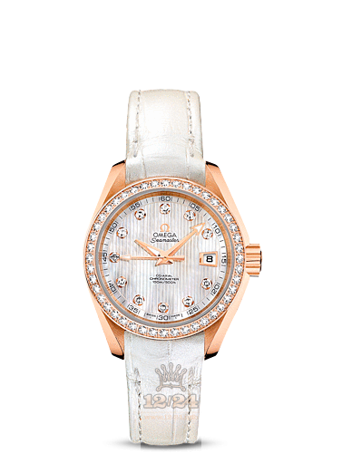 Omega Aqua Terra 150 M Watch 231.58.30.20.55.001 30 mm Pink gold Case White Dial