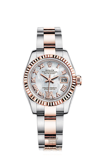Rolex Lady-Datejust Watch 179171-0078 26 mm Steel / Pink gold Case White Dial