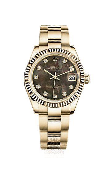 Rolex Datejust Watch 178278-0113 31 mm Yellow gold Case Black Dial