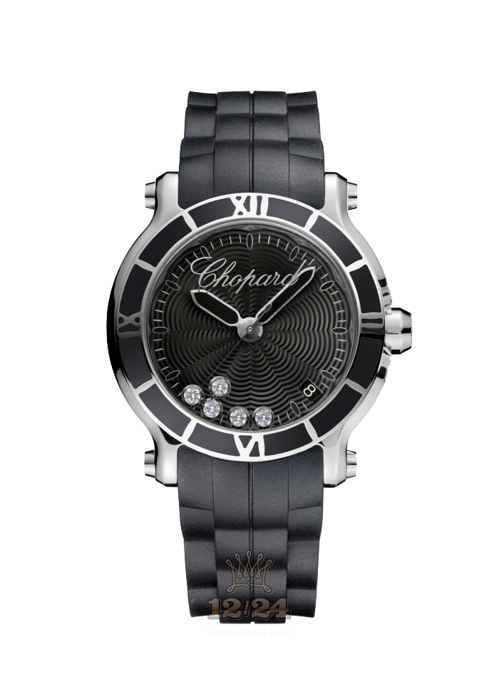 Chopard Happy Diamonds Watch 278551-3002 36 mm Stainless steel Case Black Dial