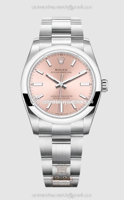 Rolex Oyster Perpetual Watch 124200-0004 34 mm Stainless steel Case Pink Dial