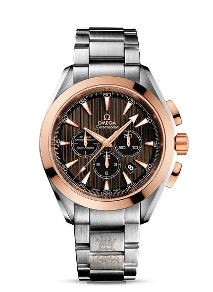 Omega Aqua Terra 150 M Watch 231.20.44.50.06.002 44 mm Steel / Pink gold Case Gray Dial