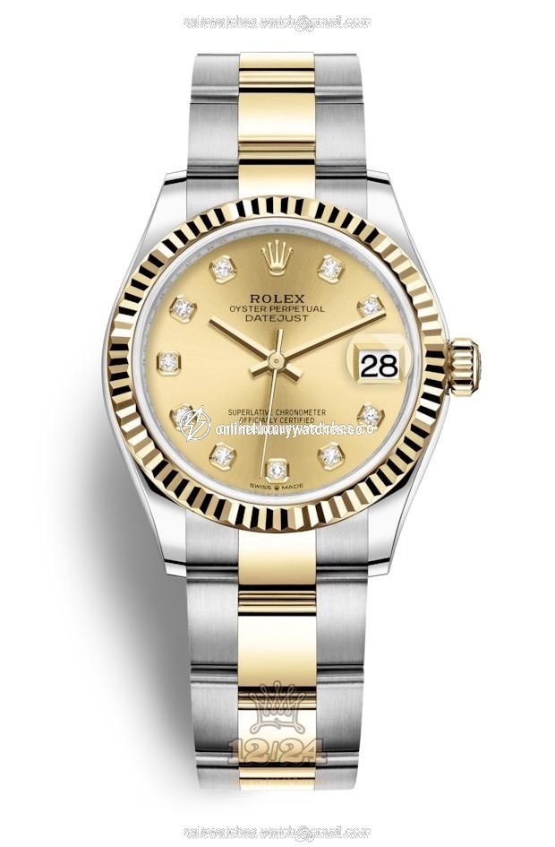 Rolex Datejust Watch 278273-0025 31 mm Stainless steel Yellow gold Case Yellow Dial