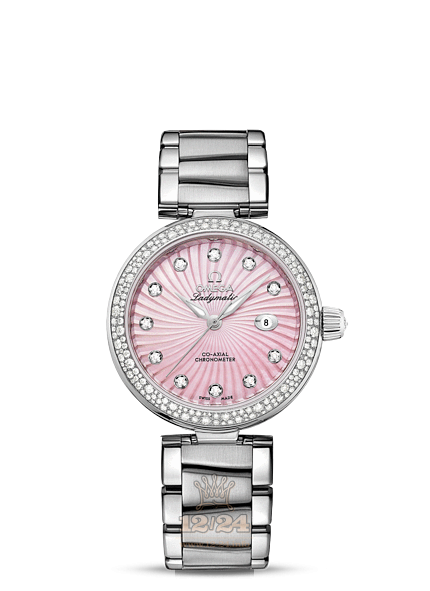 Omega Ladymatic Watch 425.35.34.20.57.001 34 mm Stainless steel Case Pink Dial