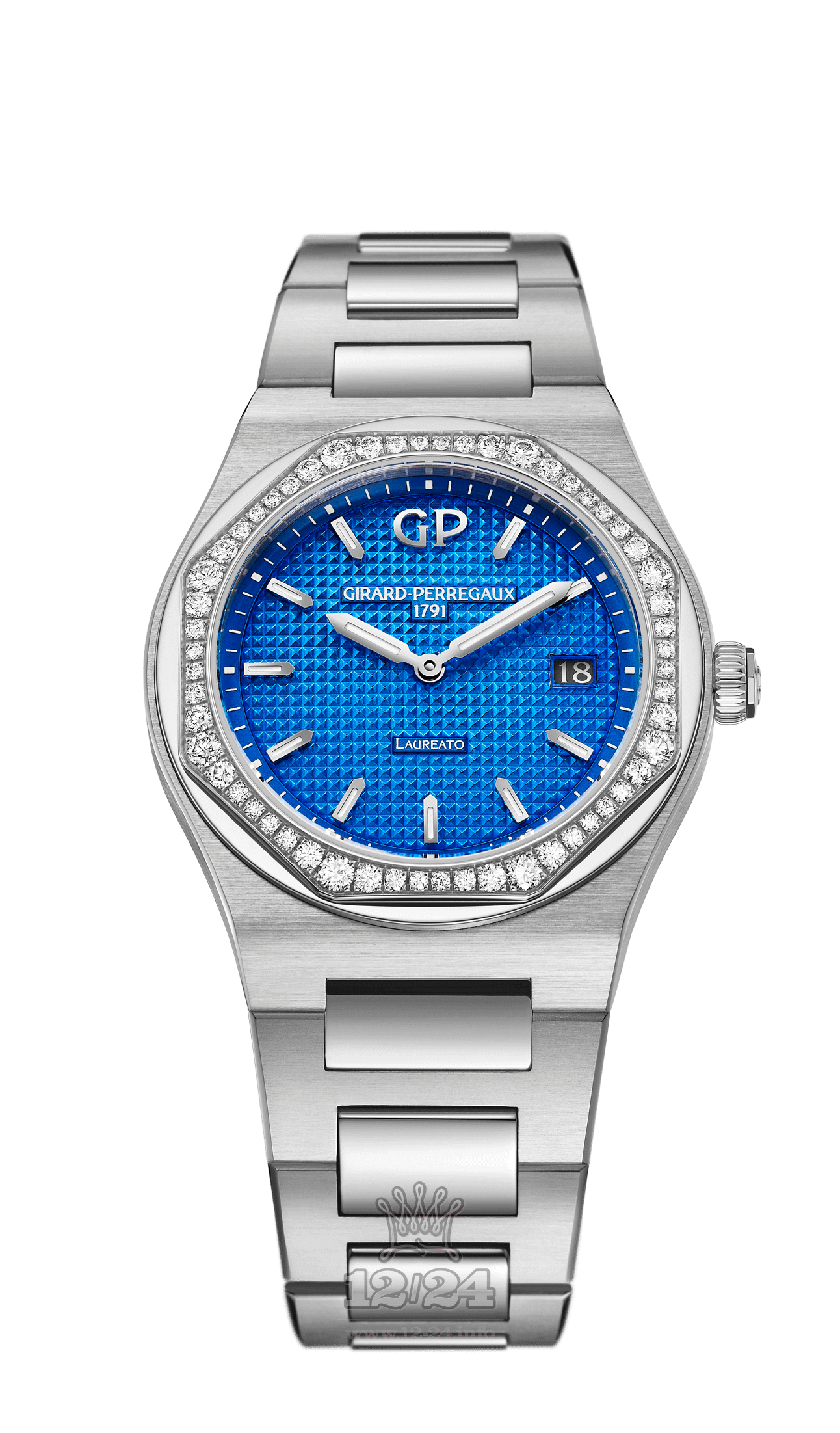 Girard Perregaux Laureato Watch 80189D11A433-11A Stainless steel Case Dark blue Dial