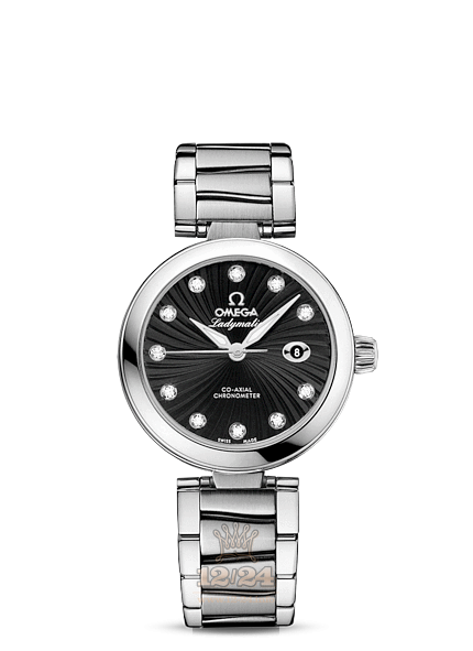 Omega Ladymatic Watch 425.30.34.20.51.001 34 mm Stainless steel Ceramics Case Black Dial