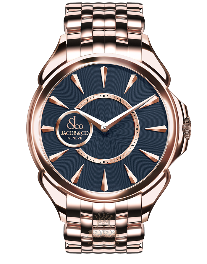 Jacob & Co Gents Collection Watch PC300.40.NS.ND.A40AA 42 mm Pink gold Case Dark blue Dial