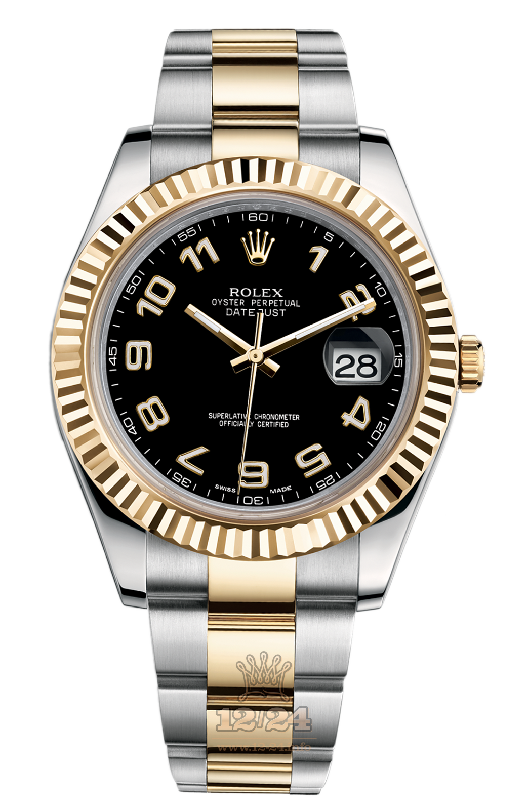 Rolex Datejust Watch 116333-0004 41 mm Steel / Yellow gold Case Black Dial