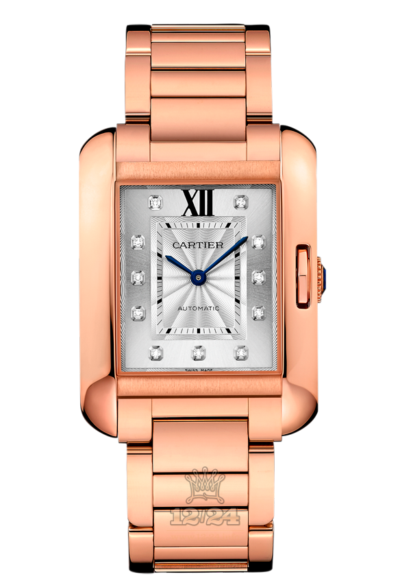 Cartier Tank Watch WJTA0005 39 mm Pink gold Case Silver Dial