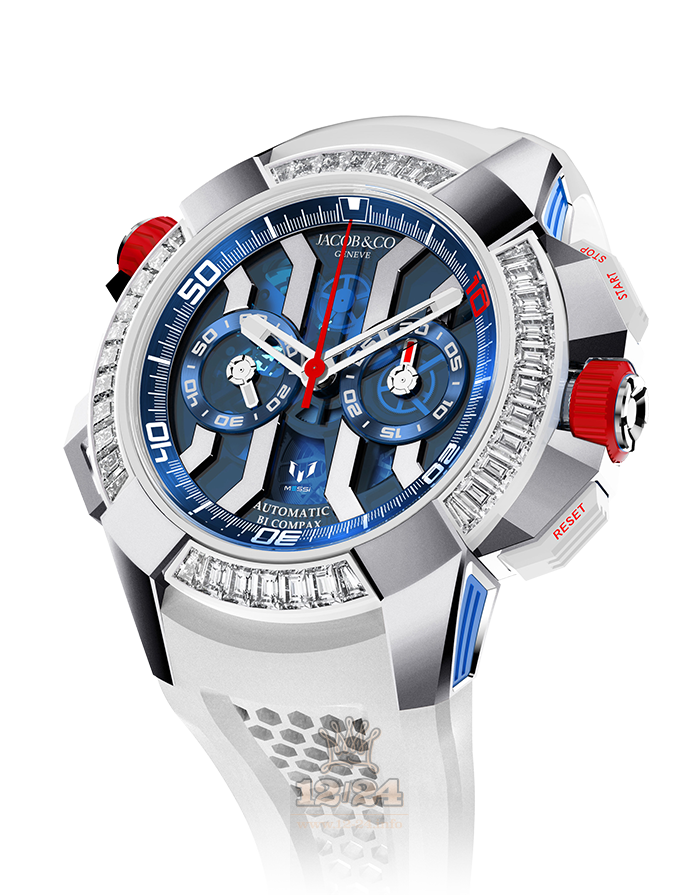 Jacob & Co Gents Collection Watch EC423.32.OE.LL.J 47 mm White gold Titanium Case Dark blue Dial