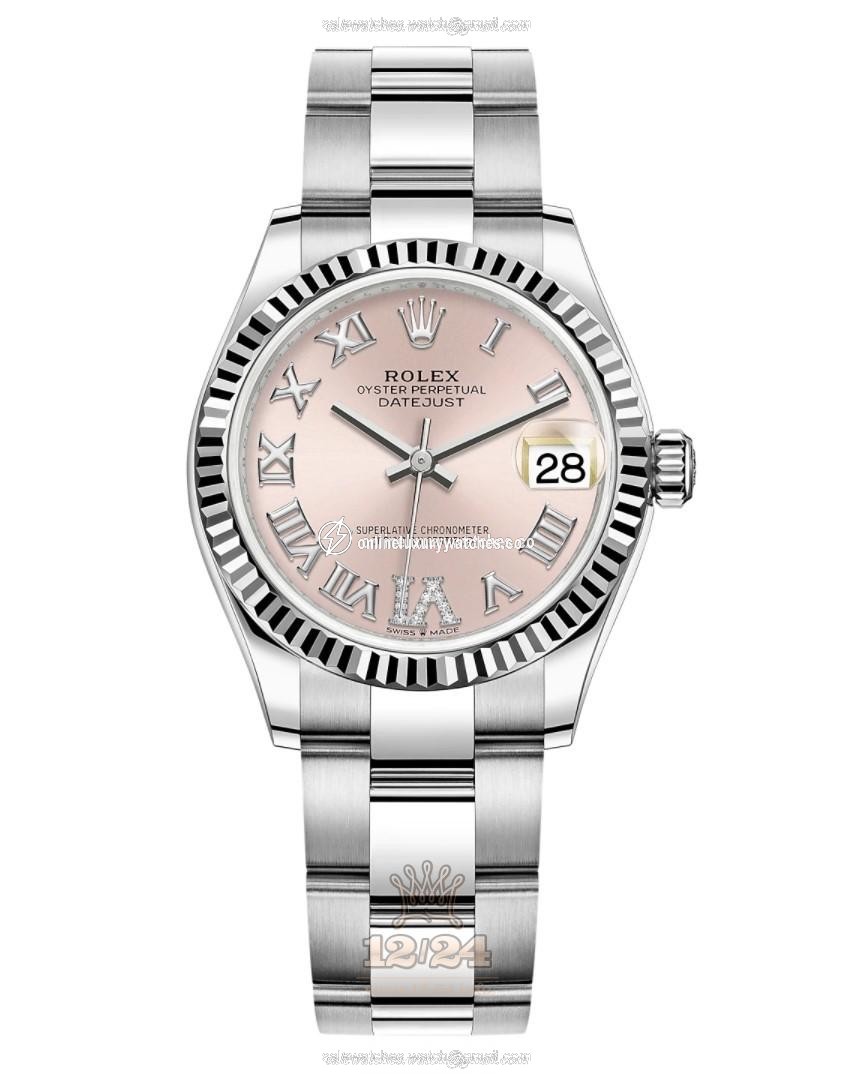 Rolex Datejust Watch 278274-0023 31 mm Stainless steel White gold Case Pink Dial