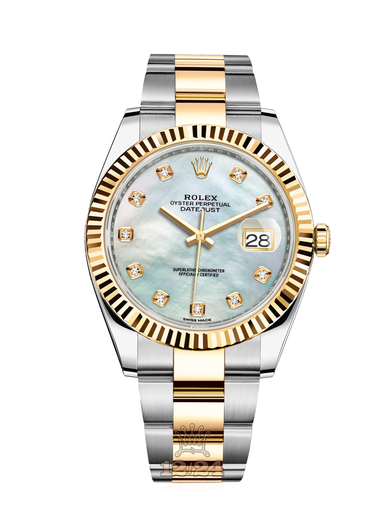 Rolex Datejust Watch 126333-0017 41 mm Steel / Yellow gold Case White Dial