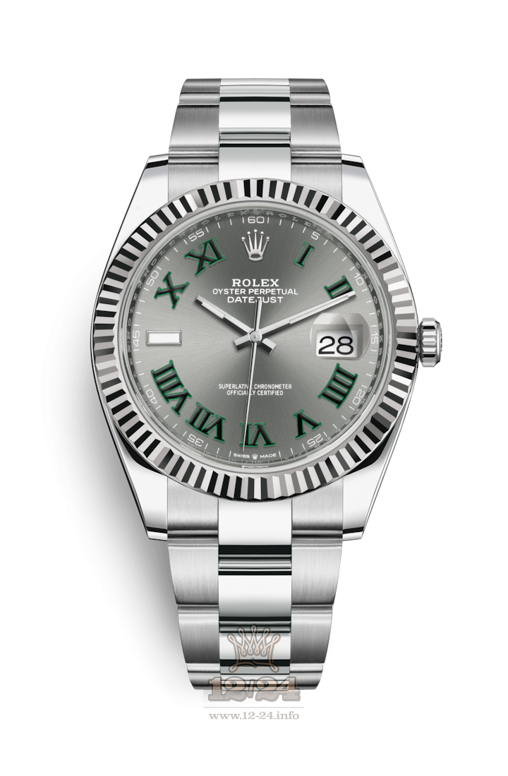 Rolex Datejust Watch 126334-0021 41 mm Steel / White gold Case Gray Dial