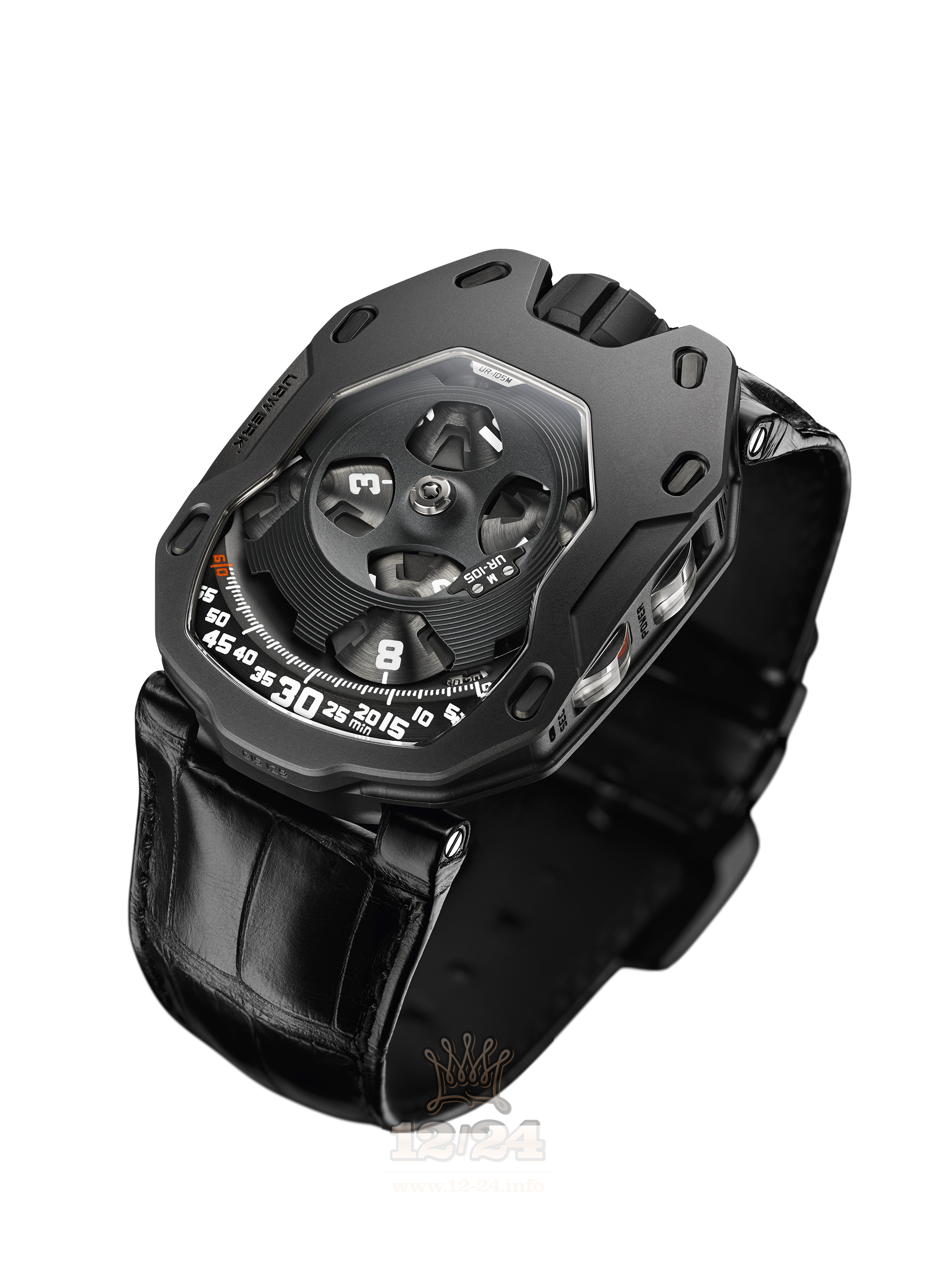 Urwerk UR-105 Watch UR-105M AITIN 40 mm Stainless steel Titanium Case Black Dial