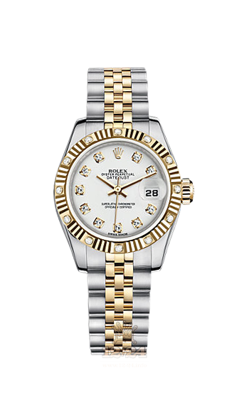 Rolex Lady-Datejust Watch 179313-0052 26 mm Steel / Yellow gold Case White Dial