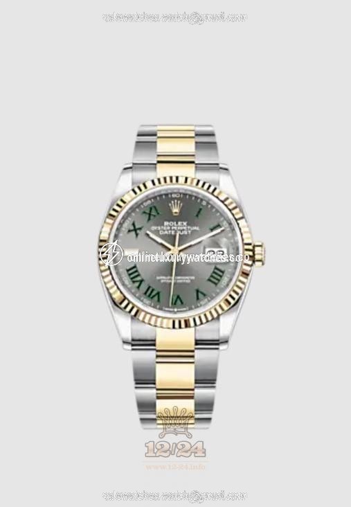 Rolex Datejust Watch 126233-0036 36 mm Stainless steel Yellow gold Case Gray Dial