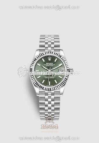 Rolex Datejust Watch 278274-0018 31 mm Stainless steel White gold Case Green Dial