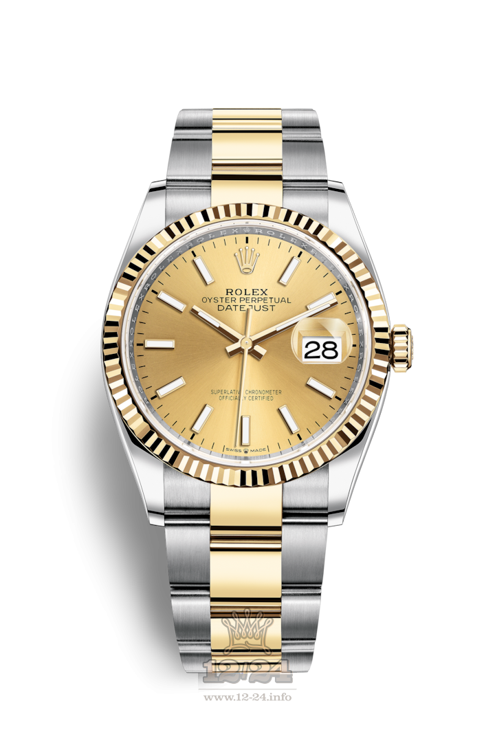 Rolex Datejust Watch 126233-0016 36 mm Steel / Yellow gold Case Golden Dial