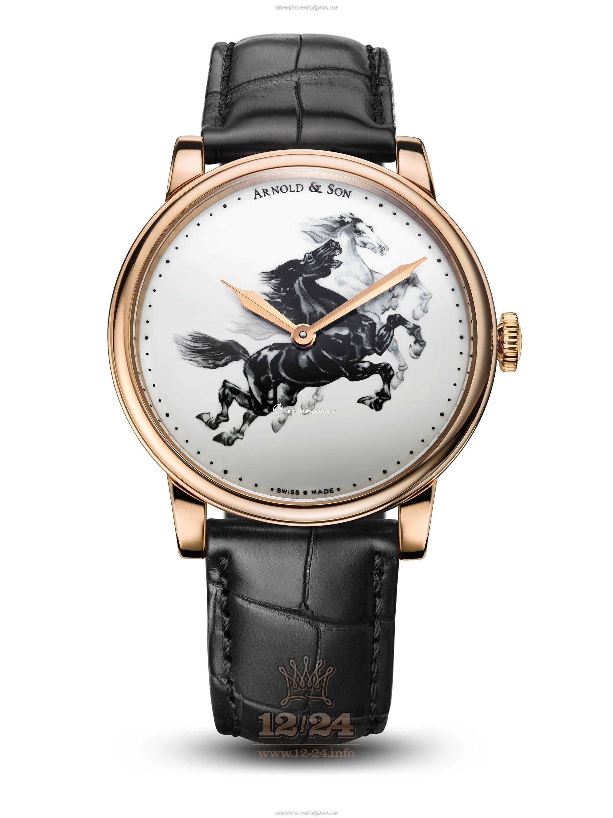 Arnold Son Royal Collection Watch 1LCAP.W03A.C111A Pink gold Case White Painted Dial
