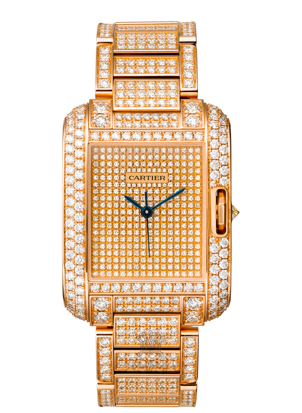 Cartier Tank Watch HPI00560 39 mm Pink gold Case Silver Golden Dial