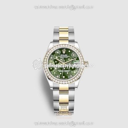 Rolex Datejust Watch 278383rbr-0031 31 mm Stainless steel Yellow gold Case Green Dial
