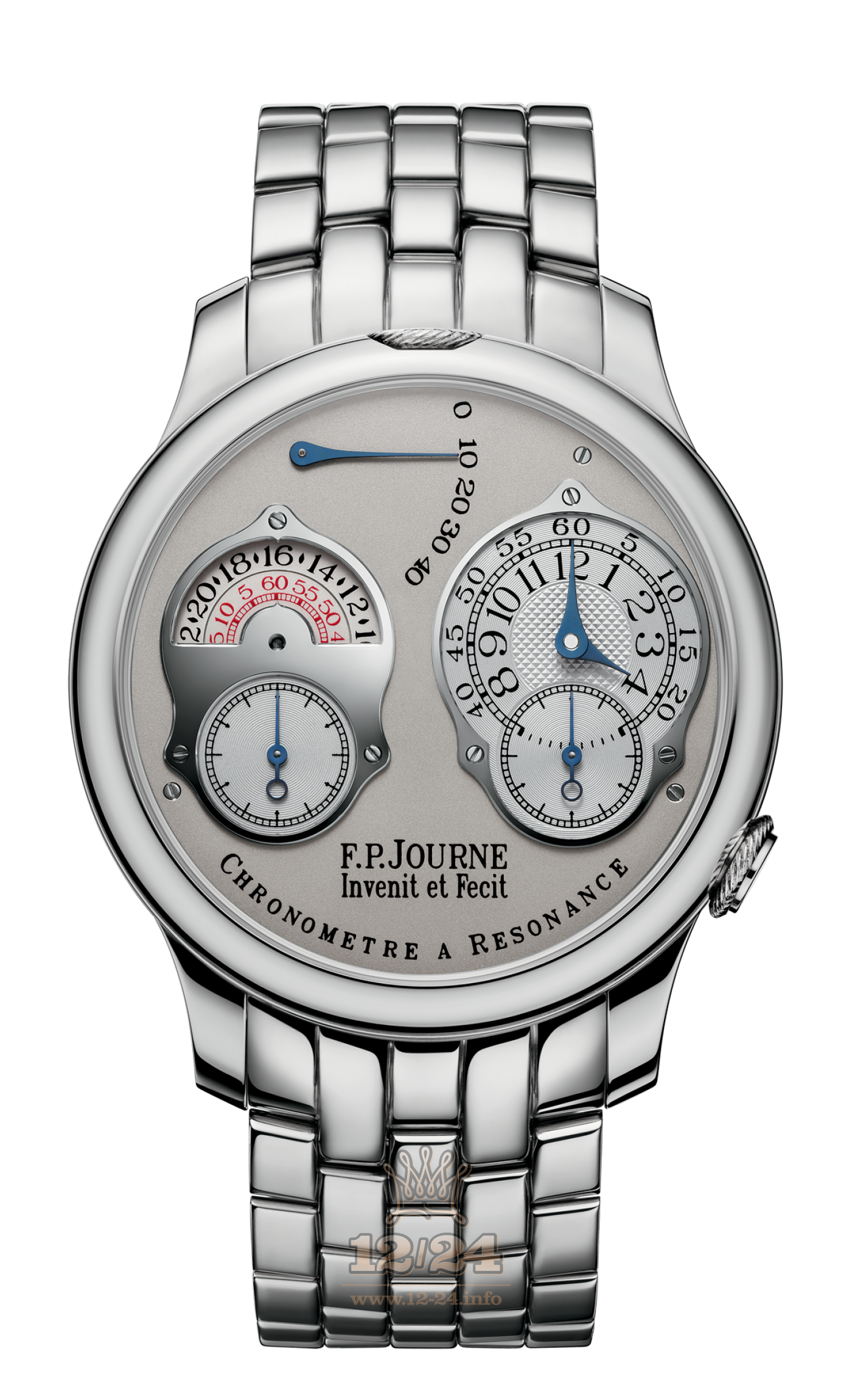 F.P.Journe Souveraine Watch FPJ-Co-Souveraine-Resonance-AL-Pl 40 mm Platinum Case White Silver Dial