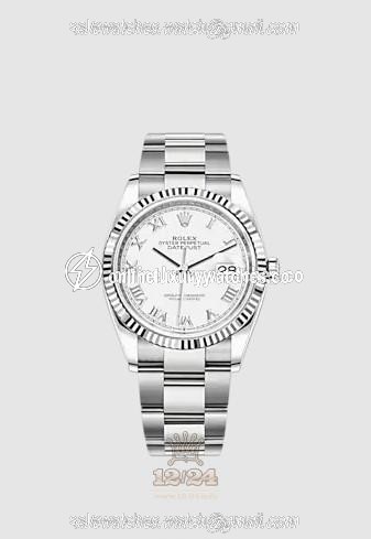 Rolex Datejust Watch 126234-0026 36 mm Stainless steel White gold Case Silver Dial