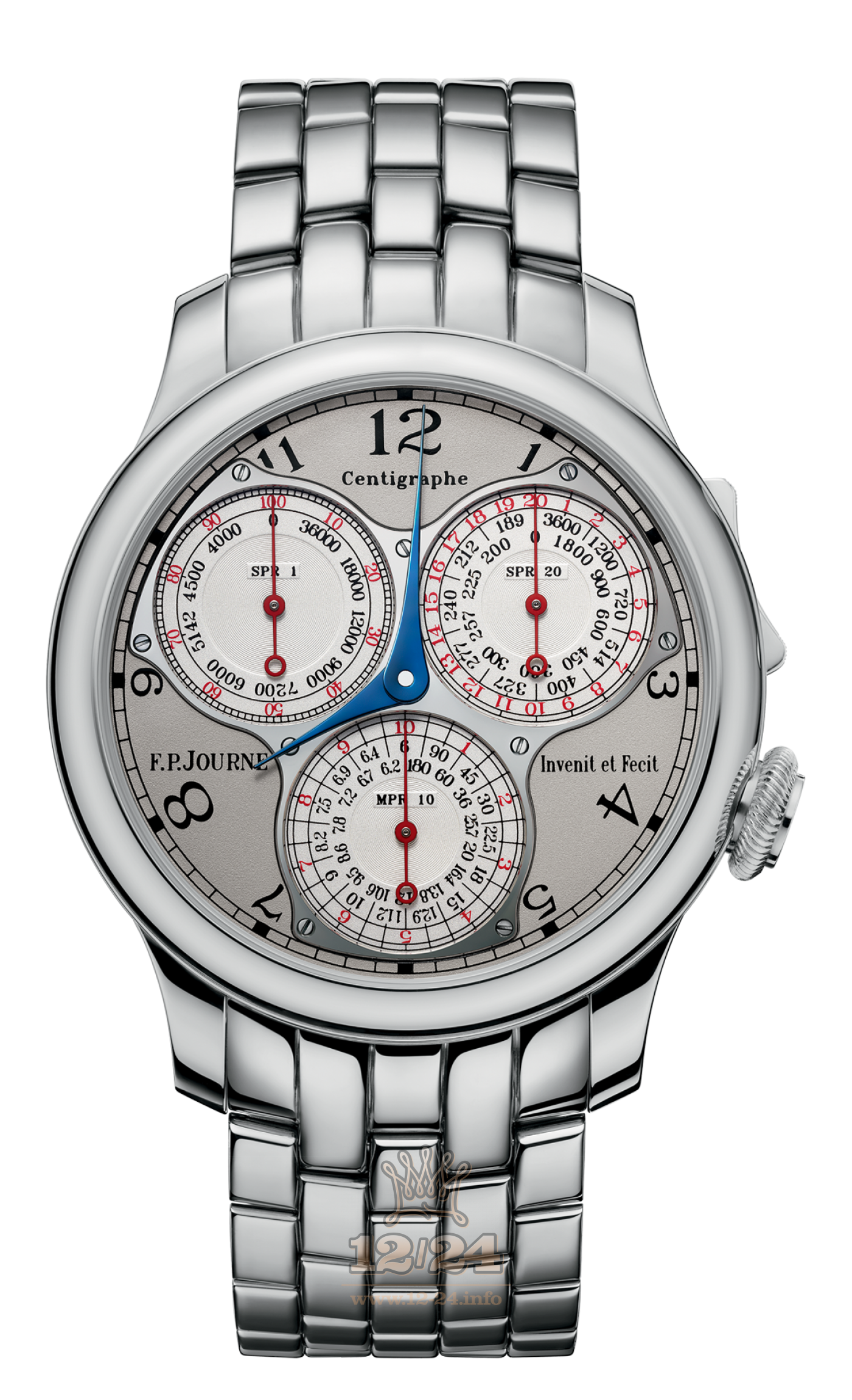 F.P.Journe Souveraine Watch FPJ-Co-Souveraine-Centigraphe-LN-Pl 40 mm Platinum Case White Silver Dial