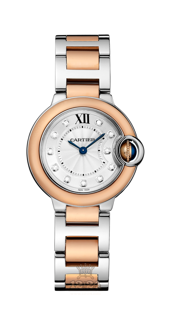 Cartier Ballon Bleu de Cartier Watch W3BB0005 28 mm Steel / Pink gold Case Silver Dial