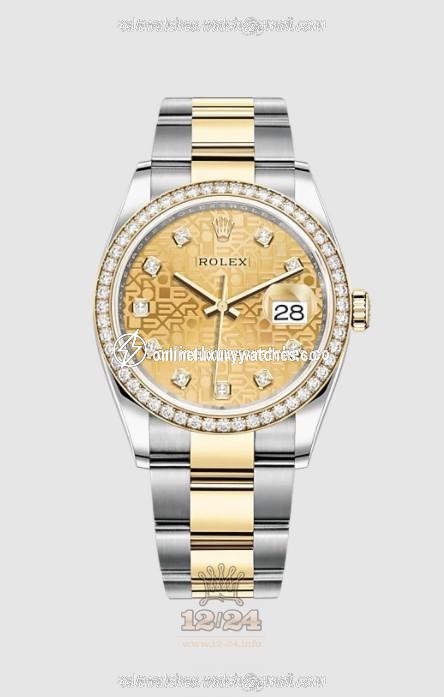 Rolex Datejust Watch 126283rbr-0020 36 mm Stainless steel Yellow gold Case Golden Dial