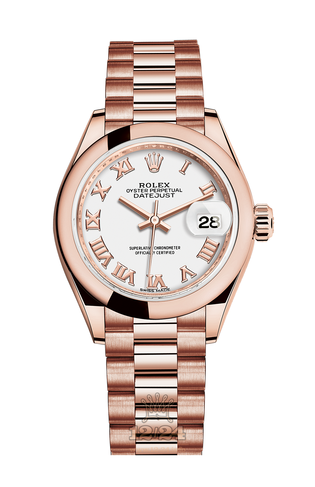 Rolex Datejust Watch 279165-0021 28 mm Pink gold Case White Dial