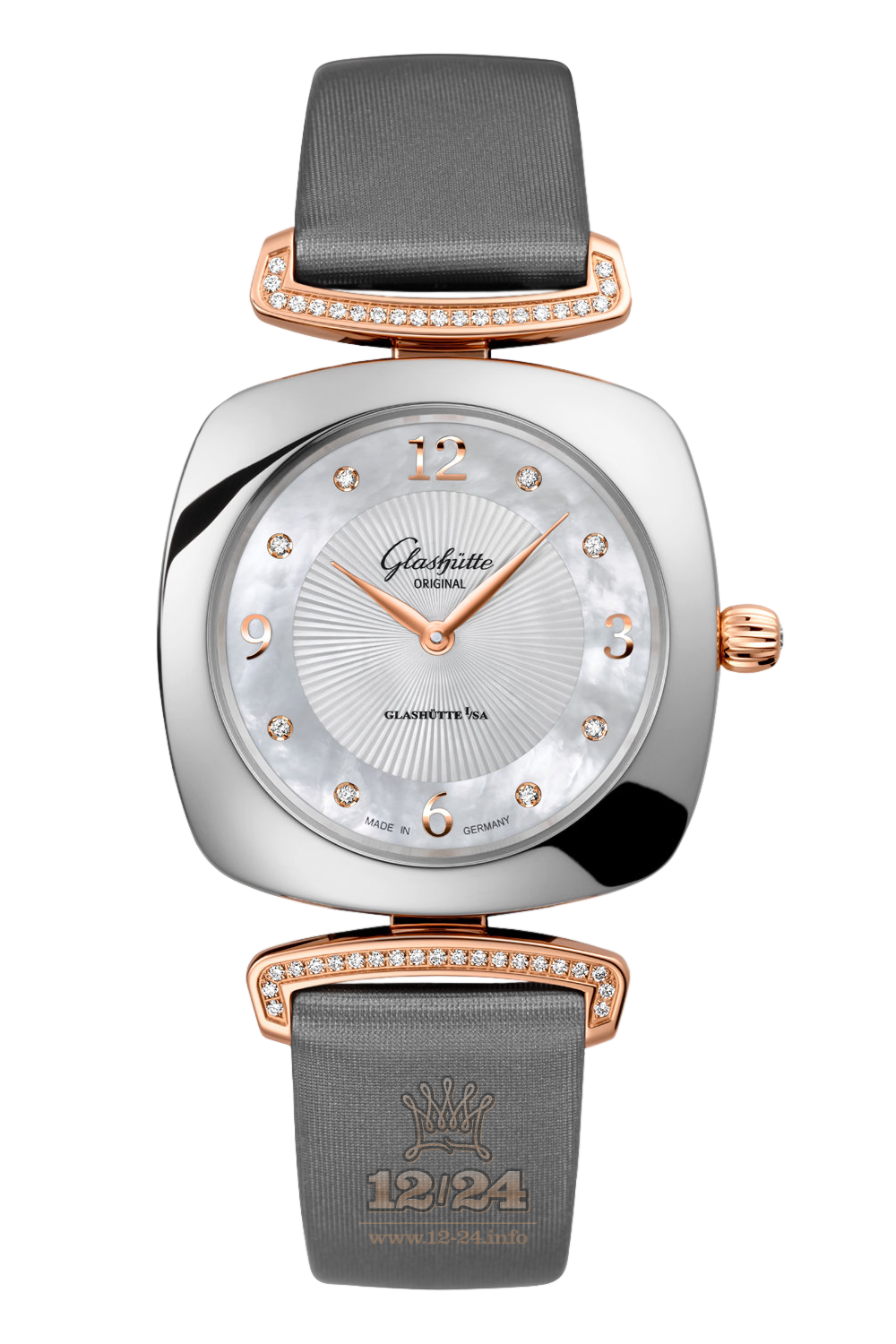 Glashutte Ladies Watch 1-03-02-04-16-34 31 mm Steel / Pink gold Case Silver Dial