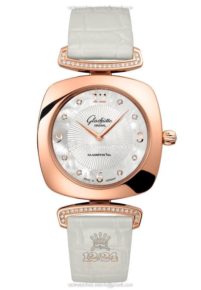 Glashutte Ladies Watch 103-02-04-05-30 31 mm Red gold Case White Dial