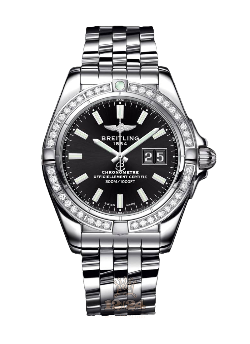 Breitling Galactic Watch A49350LA|BE58|366A 41 mm Stainless steel Case Black Dial
