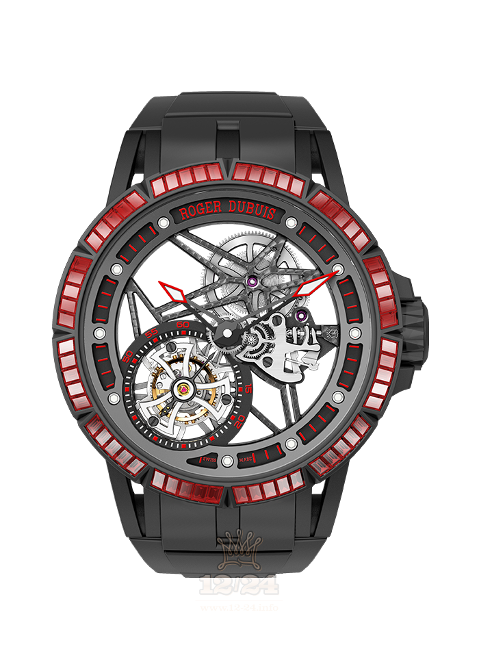 Roger Dubuis Excalibur Watch RDDBEX0530 45 mm Titanium Case Black Red Dial