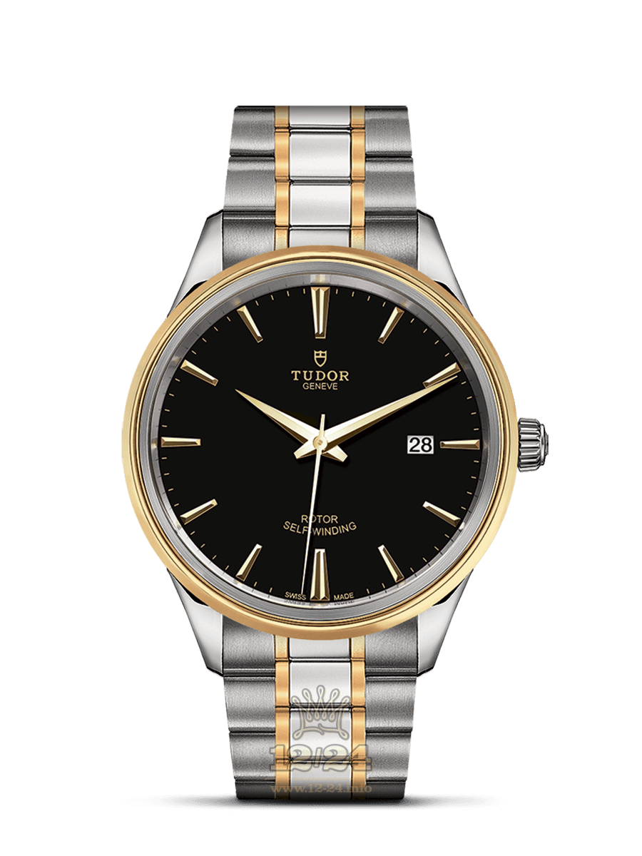 Tudor Style Watch M12703-0003 41 mm Stainless steel Yellow gold Case Black Dial